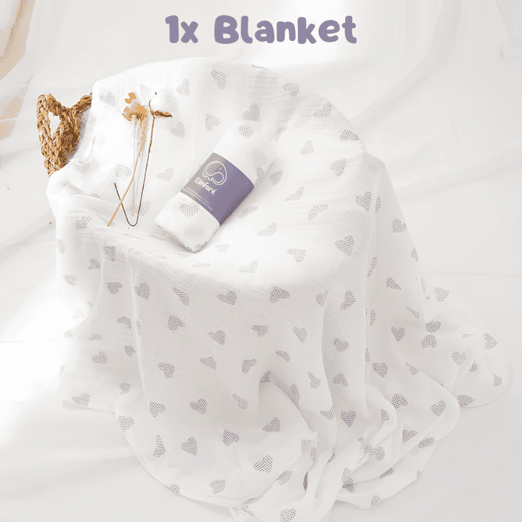 Elinfant 100% Cotton Bamboo Baby Blanket 1 Piece 