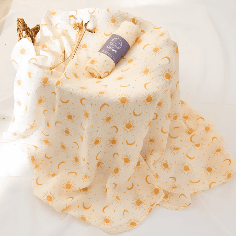 Elinfant 100% Cotton Bamboo Baby Blanket 1 Piece 