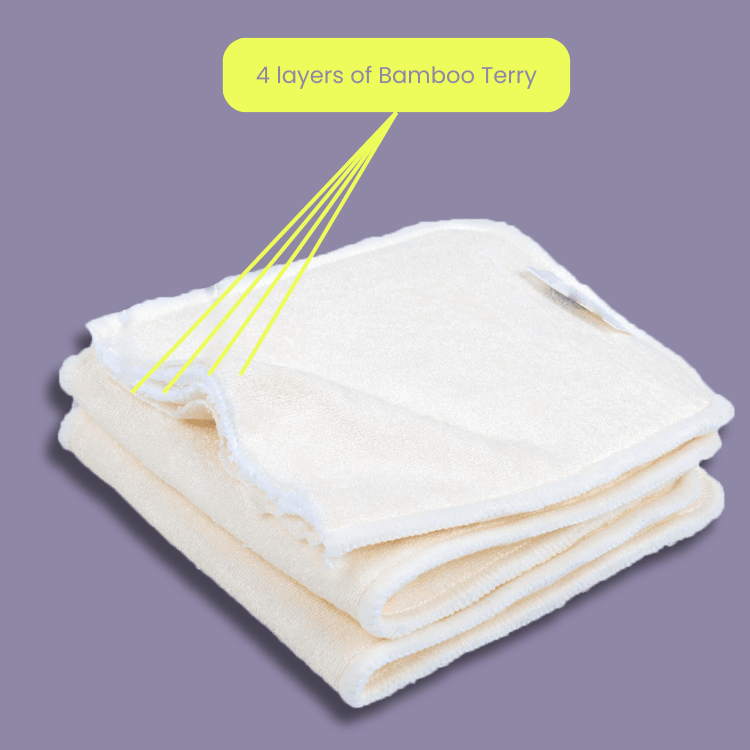 Bamboo Terry Inserts for Eco Diapers 8 Pieces 